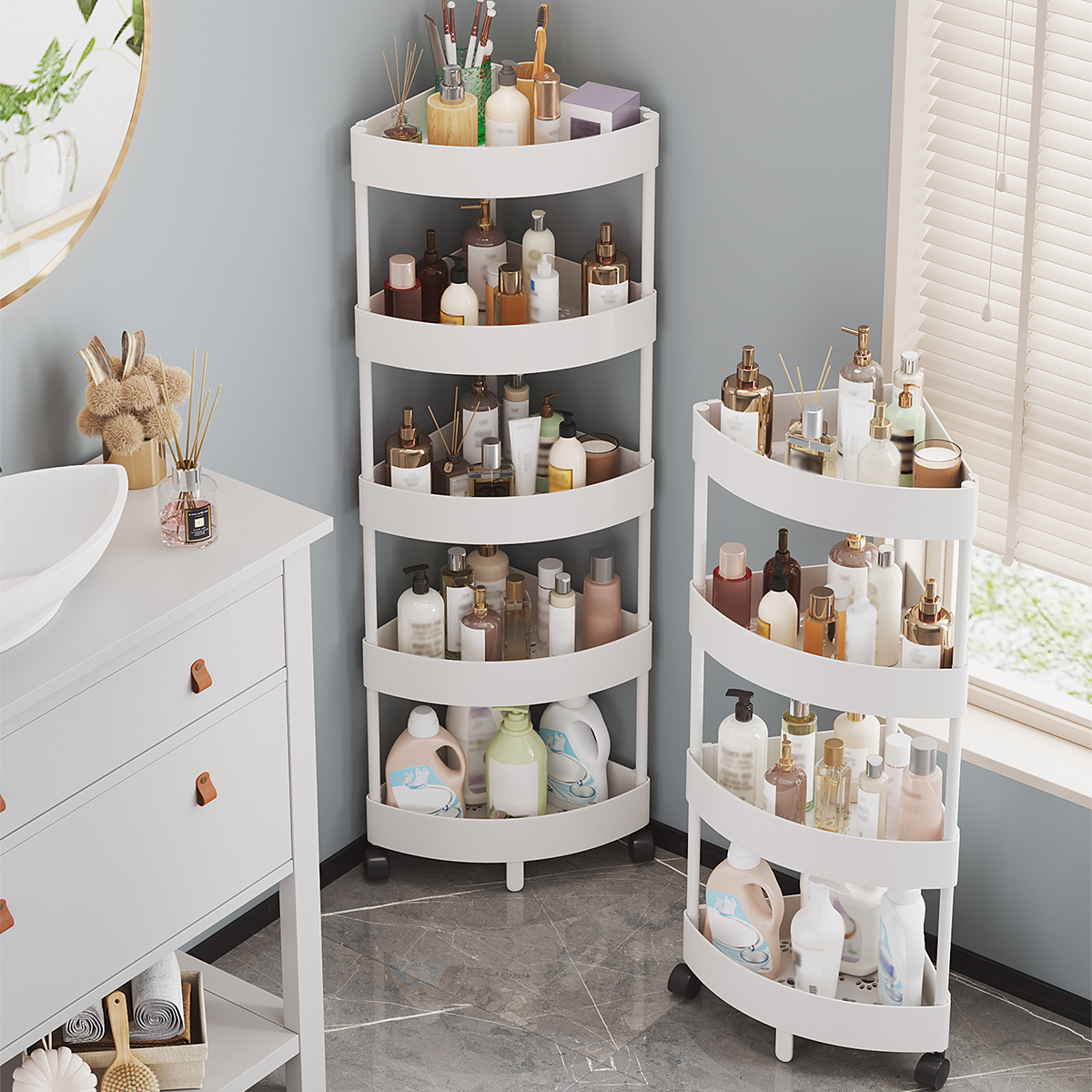 Multipurpose Bathroom Corner Shelves No Drilling Shower Temu