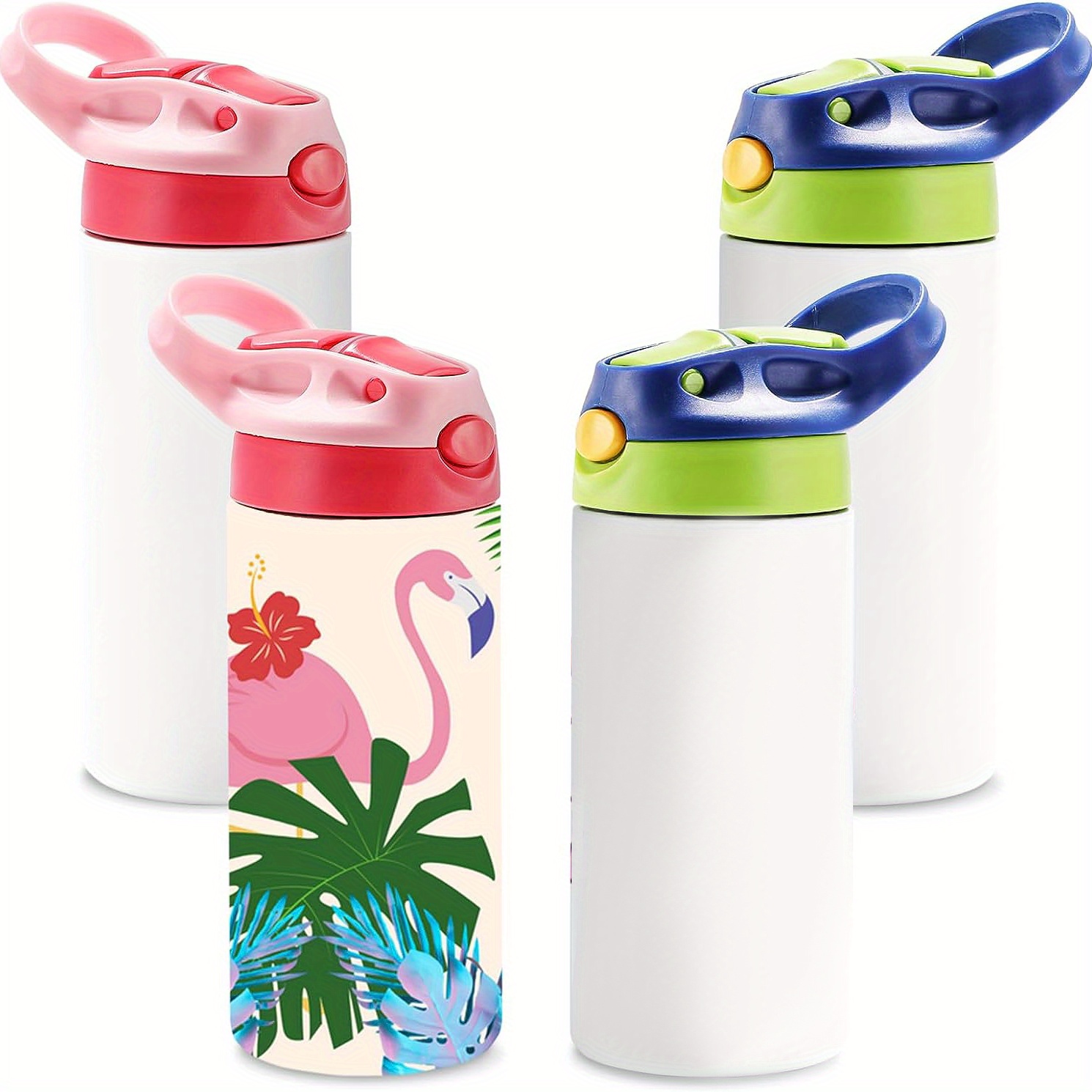 Kids Sublimation Tumbler, Stainless Steel Kids Sublimation Water Bottle  With Leak-proof Straw Lid And Handle, Children Sublimation Blanks Tumblers  For Milk, Soda, Juice, Drinks - Temu United Arab Emirates