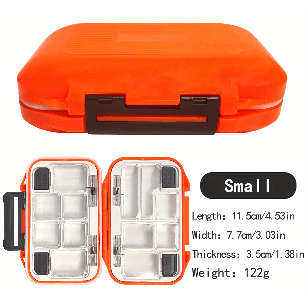 Waterproof Fishing Tackle Box Double Sided 18Cmx11Cmx4.5cm Portable Durable  Fishing Set Holder Container for Fly Fishing Hook Accessories Blue 