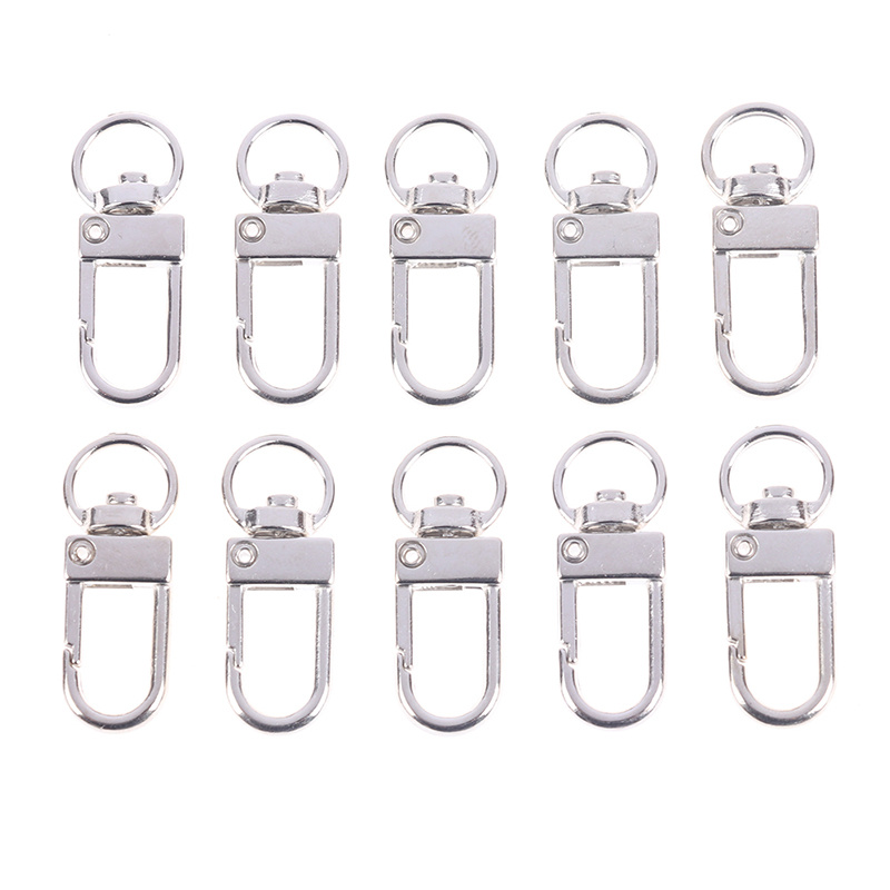 5/10Pcs Swivel Clasps with D Rings Lanyard Snap Hooks Keychain Clip Hook  Metal Lobster Claw Clasps for Key Rings Crafting Sewing