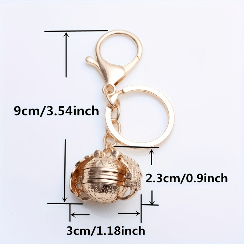 Round Picture Key Chain Holder Golden Snitch 4 Folding Photo Temu