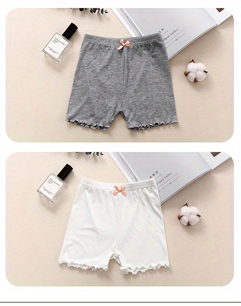 Girl's Boy Shorts Bowknot Decor Elastic Waist Shorts - Temu