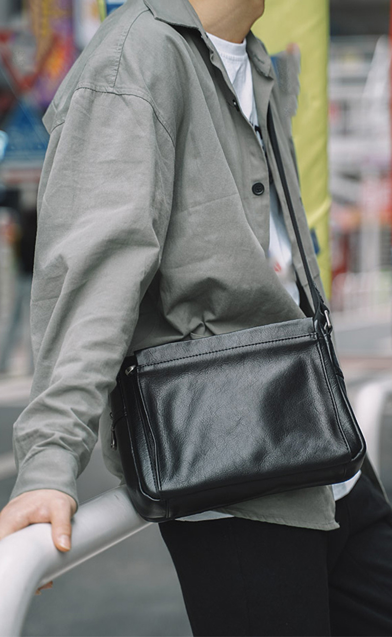 Men's Genuine Leather Shoulder Bag Casual Messenger Bag Temu