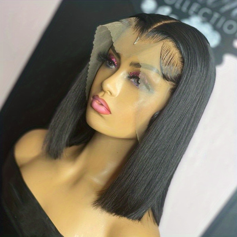 Ali Lumina 13x4 Lace Front Wigs Short Bob Wigs Straight Human Hair Bob Wigs  for Black Women Human Hair Lace Front Wigs Pre Plucked with Baby Hair :  : Beauty