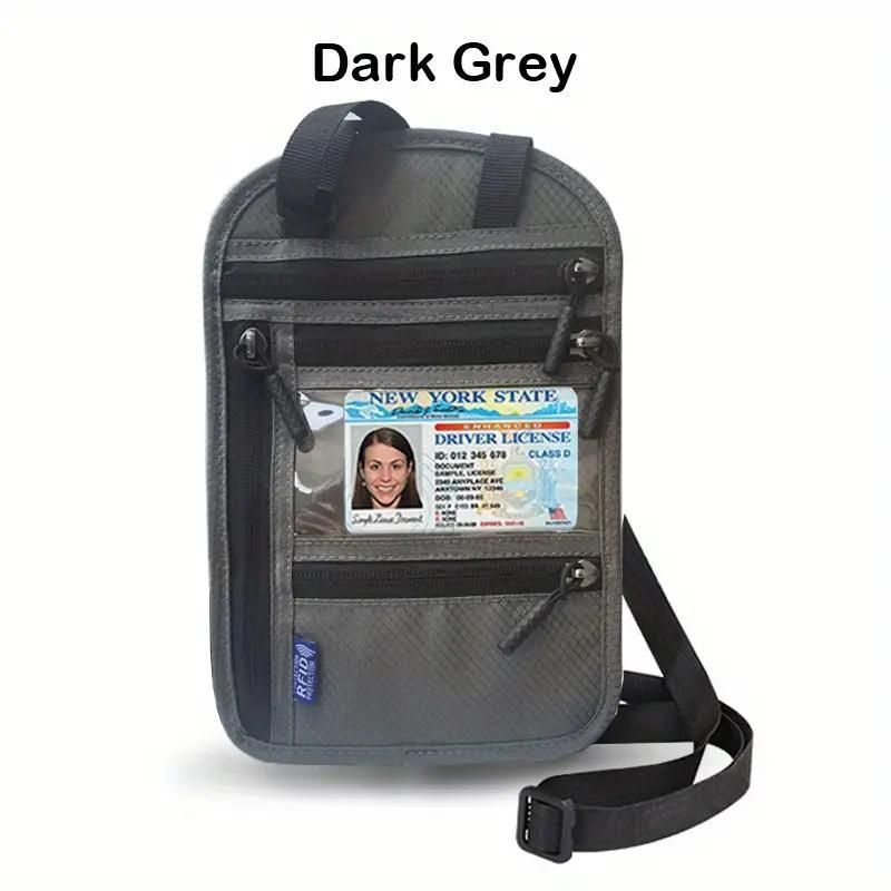 4 Badge Holder Caddy Neck Pouch Holders Passport ID Travel Neck Wallet  Black