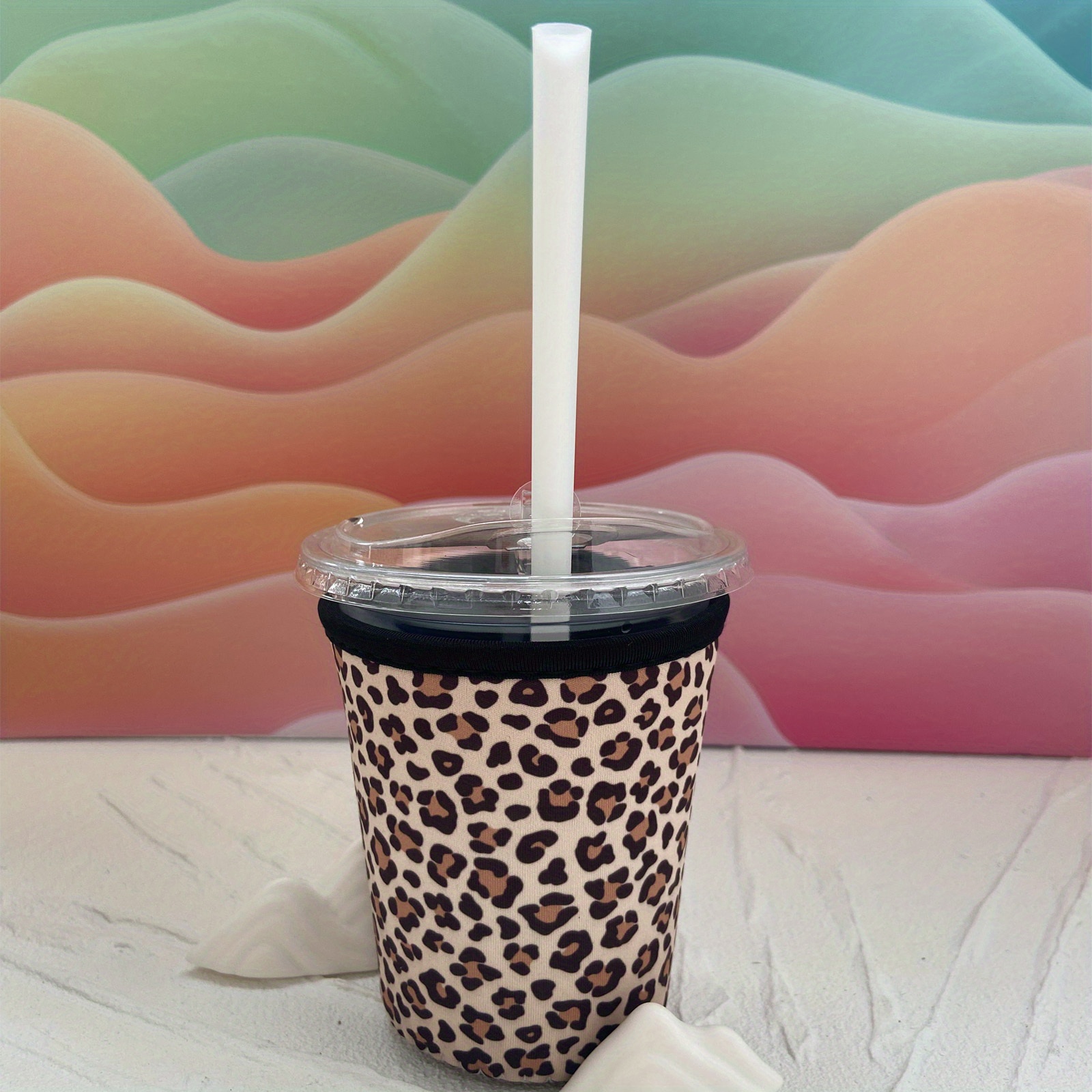 Reusable Iced Coffee Insulator Sleeves For Cold Beverages And Neoprene Cold  Coffee Cup Sleeves Cooler Cover For Coffee Cups(leopard Print) - Temu