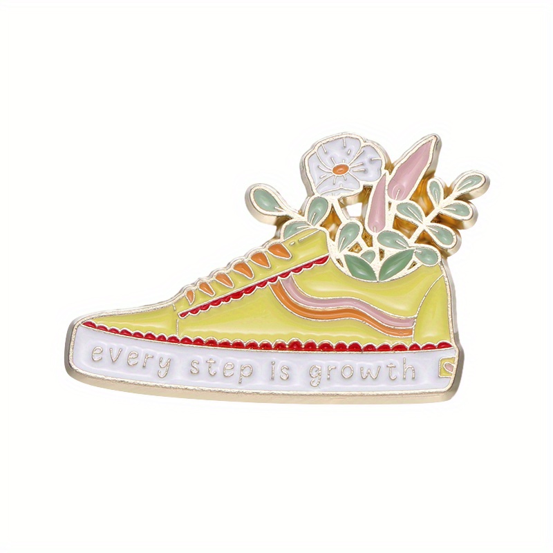 Image of Creative Shoes Flower Shape Brooch Preppy Style Backpack Badges