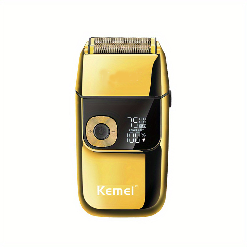 KEMEI Electric foil Shavers for Men, LCD Display Cordless Men's Razors, USB  Rechargeable with Pop-up Beard Trimmer Best Worldwide Travel Gift, Model KM  2028, Gold