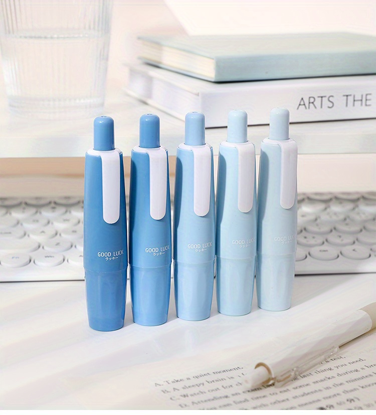 A Set Of 5pcs Gradient Push Correction Tapes With Blue Green And Red