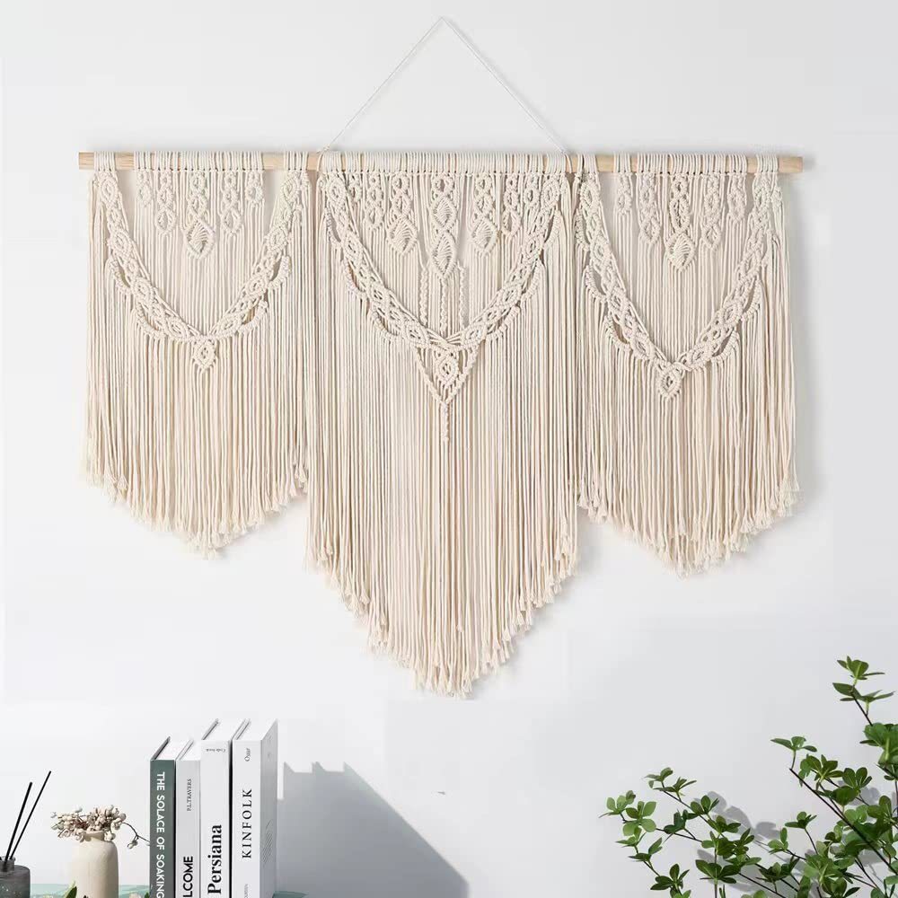 large macrame wall hanging - Boho Tapestry Macrame Wall Decor Art- Chic  Bohemian Handmade Woven Tapestry Home Decoration for Bedroom Living Room