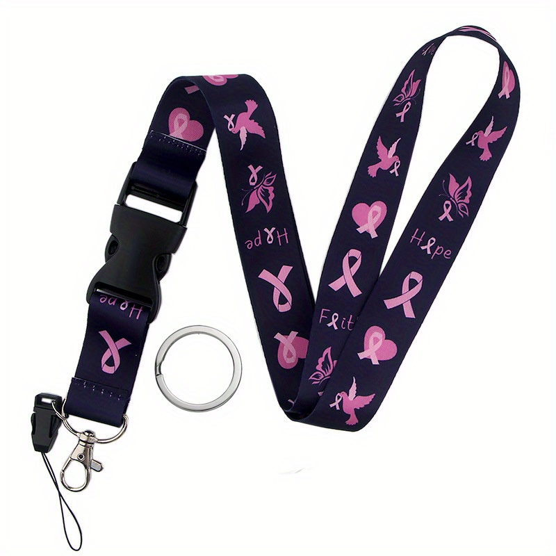 Ribbon Breast Cancer Awareness Id Badge Holder Mobile Phone