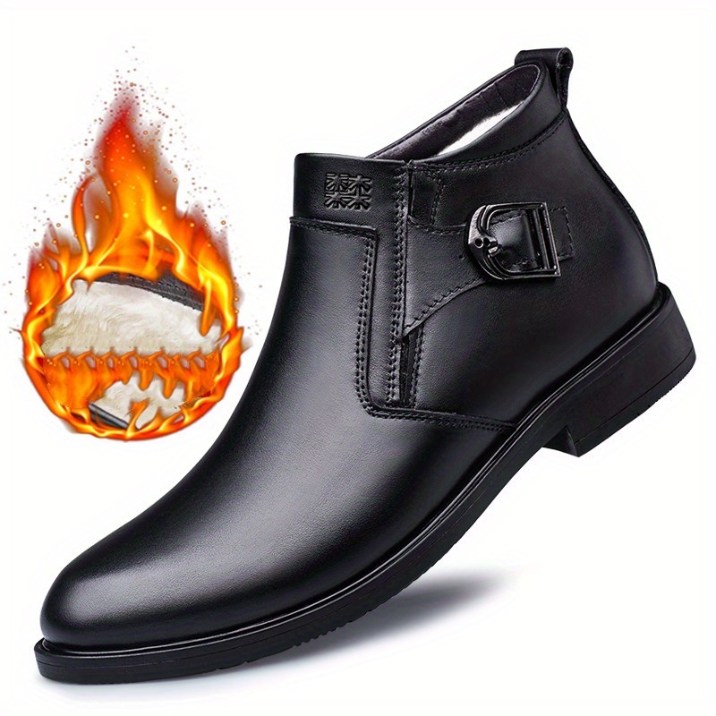 Mens side zipper hot sale dress boots