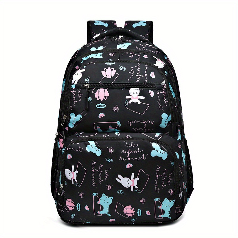 Children's Cartoon Rabbit Print Backpack Lightweight Waterproof