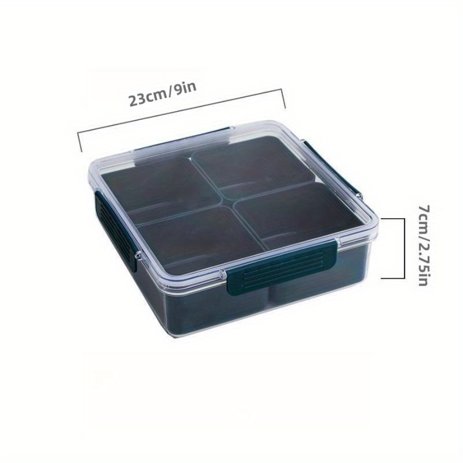 1pc Containers, Divided Serving Tray With Lid And Handle, Portable Plastic  Veggie Tray, Party Platter, Food Storage Container Box With 4/8 Compartment