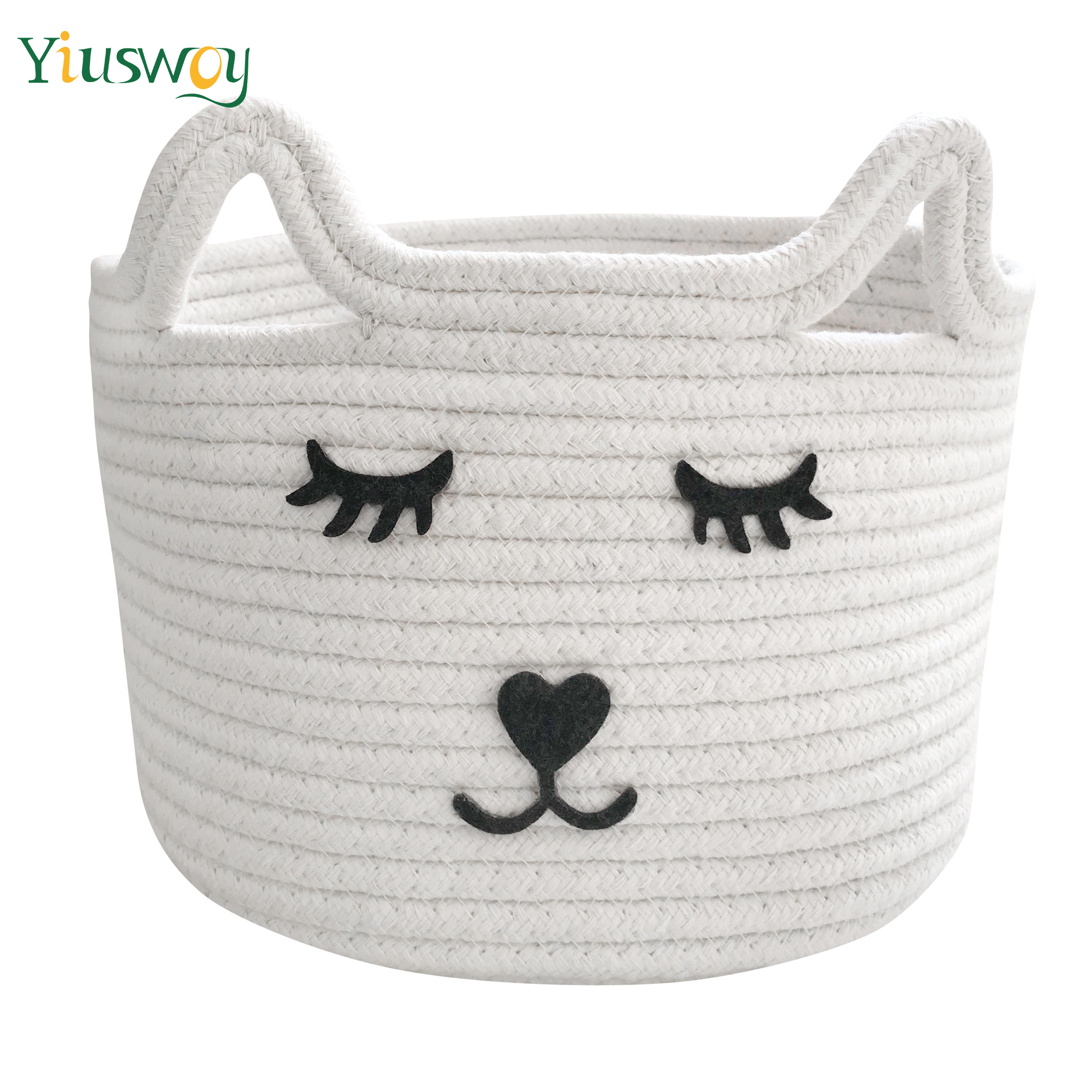 Cat Ears Decor Storage Basket Decorative Woven Storage - Temu