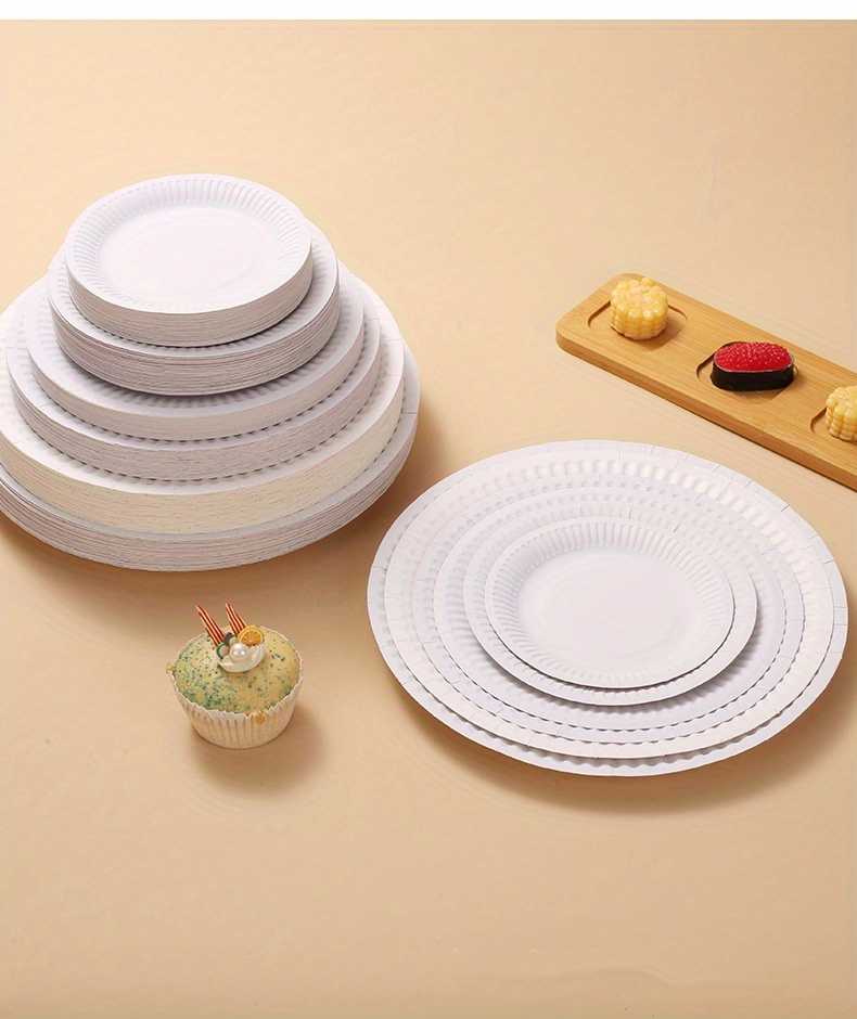 White Disposable Paper Plate party Paper Plates wedding - Temu