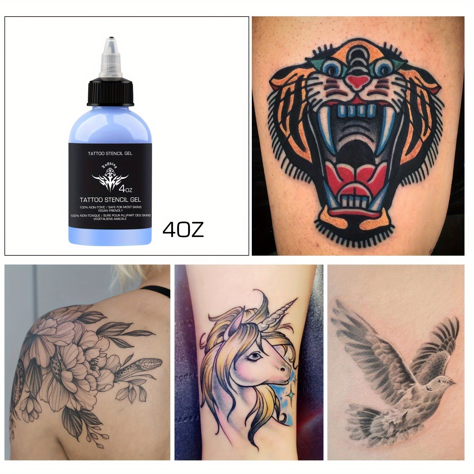 EZ Professional Tattoo Transfer Cream Gel Bottled 4oz Tattoo Art Stencil  Use Cosmetic Tattoo Supplies