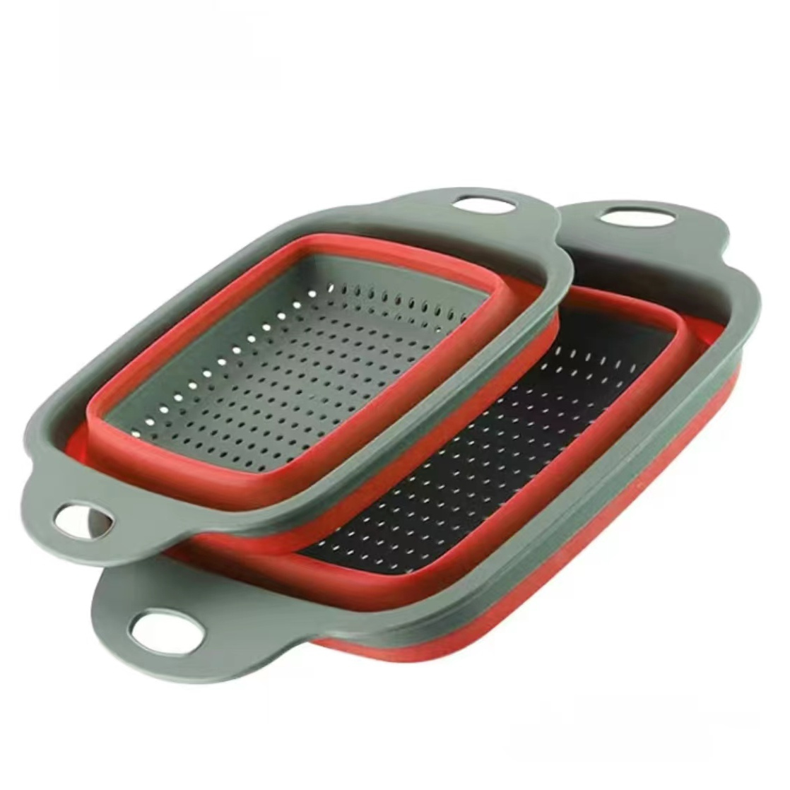 TEMU 2pcs, Silicone Colander, Foldable Silicone Colander, Vegetable Washing Basket Strainer, Household Fruit Washing Basket Strainer, Kitchen Sink