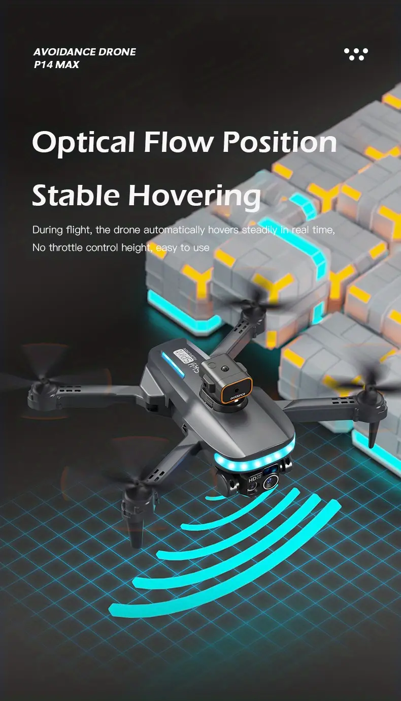drone with four cameras optical flow positioning steady altitude hovering headless mode trajectory fight real time image transmission one key take off landing christmas gifts for adults details 5