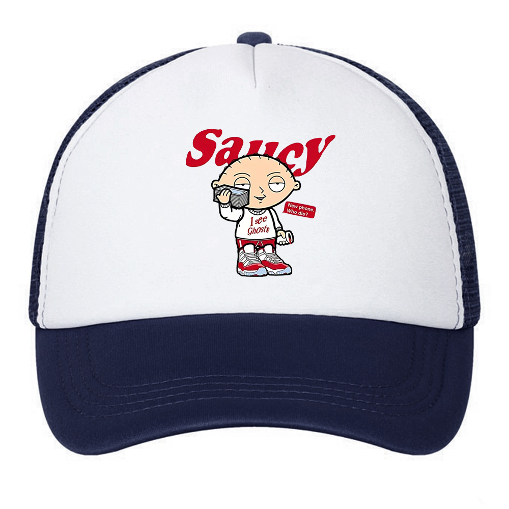 Sunshade Adjustable Baseball Cap with Cartoon Embroidery