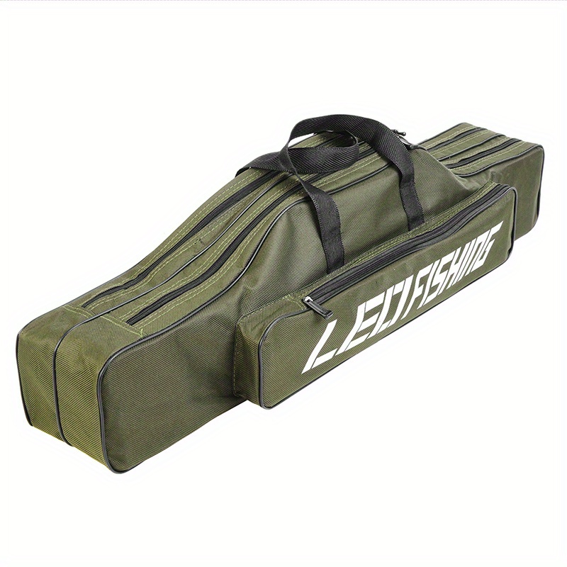 1pc Double Layer Big Belly Fishing Tackle Storage Bag, 80cm/31.5inch  Portable Sea Fishing Bag For Foldable Fishing Rod Fishing Tool