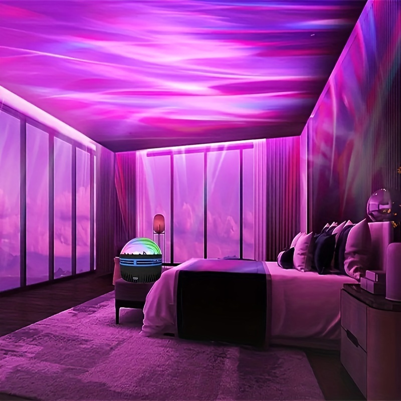 Aurora Northern Light Projection LED Night Light Lamp with 8 Lighting Mode,  Mood Light for Baby Nursery Bedroom Living Room