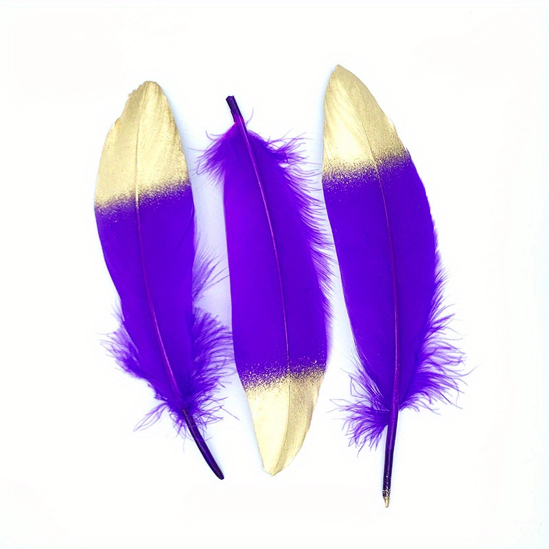 HaiMay 100 plumas doradas para manualidades, bodas, decoración de fiesta en  el hogar, 6-8 pulgadas, plumas de ganso doradas