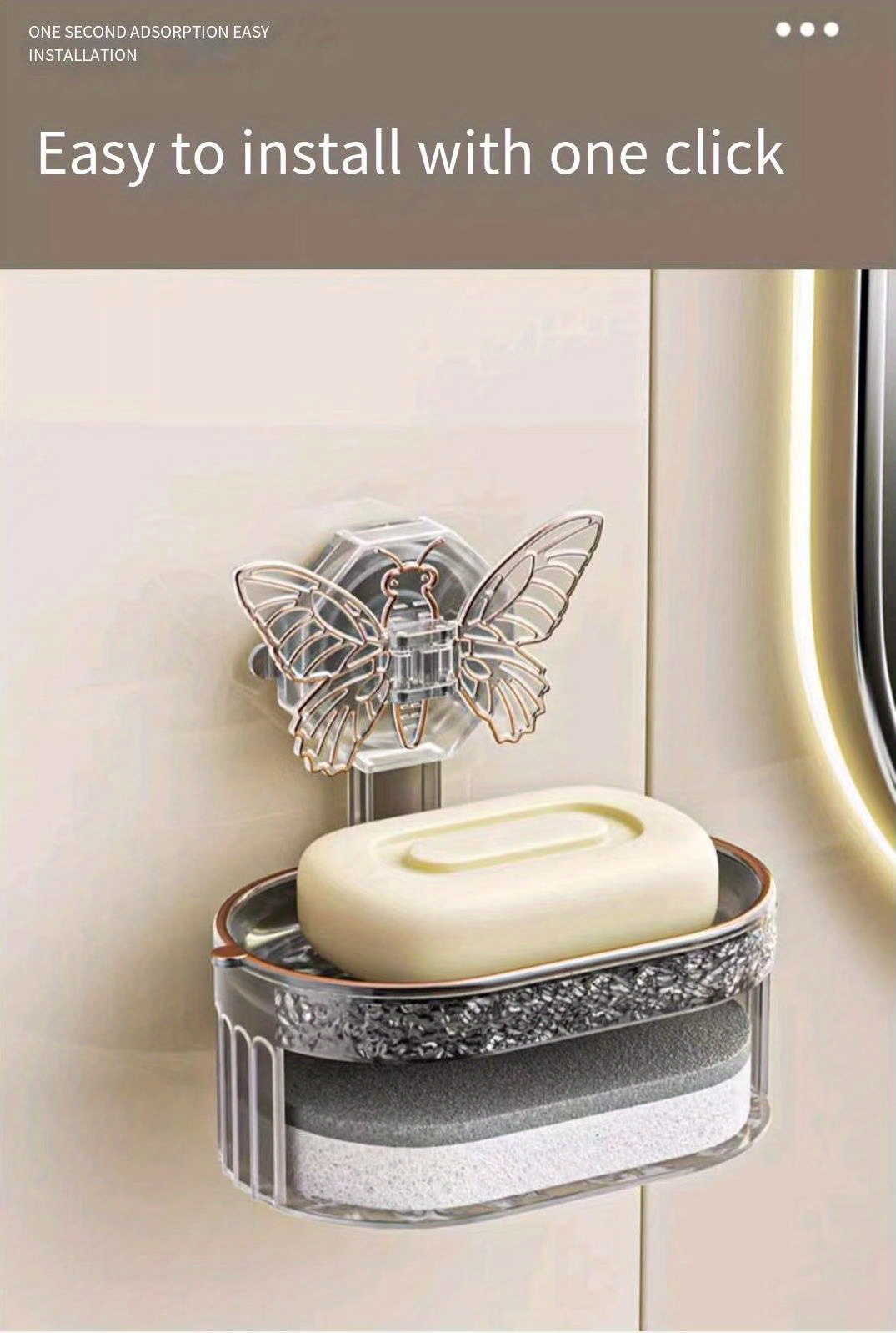 Cute Frog Soap Dish With Suction Cups - Kids Bathroom Soap Holder & Sponge Organizer