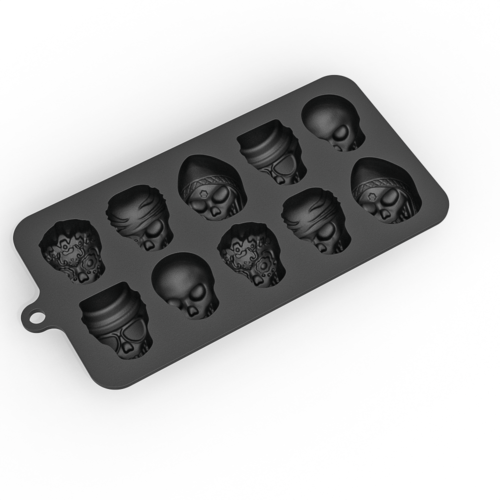 1pc 2pcs halloween skull chocolate mold 3d silicone mold 10   candy mold 1 7in horror skull fondant mold baking tools kitchen gadgets kitchen accessories   decor details 3