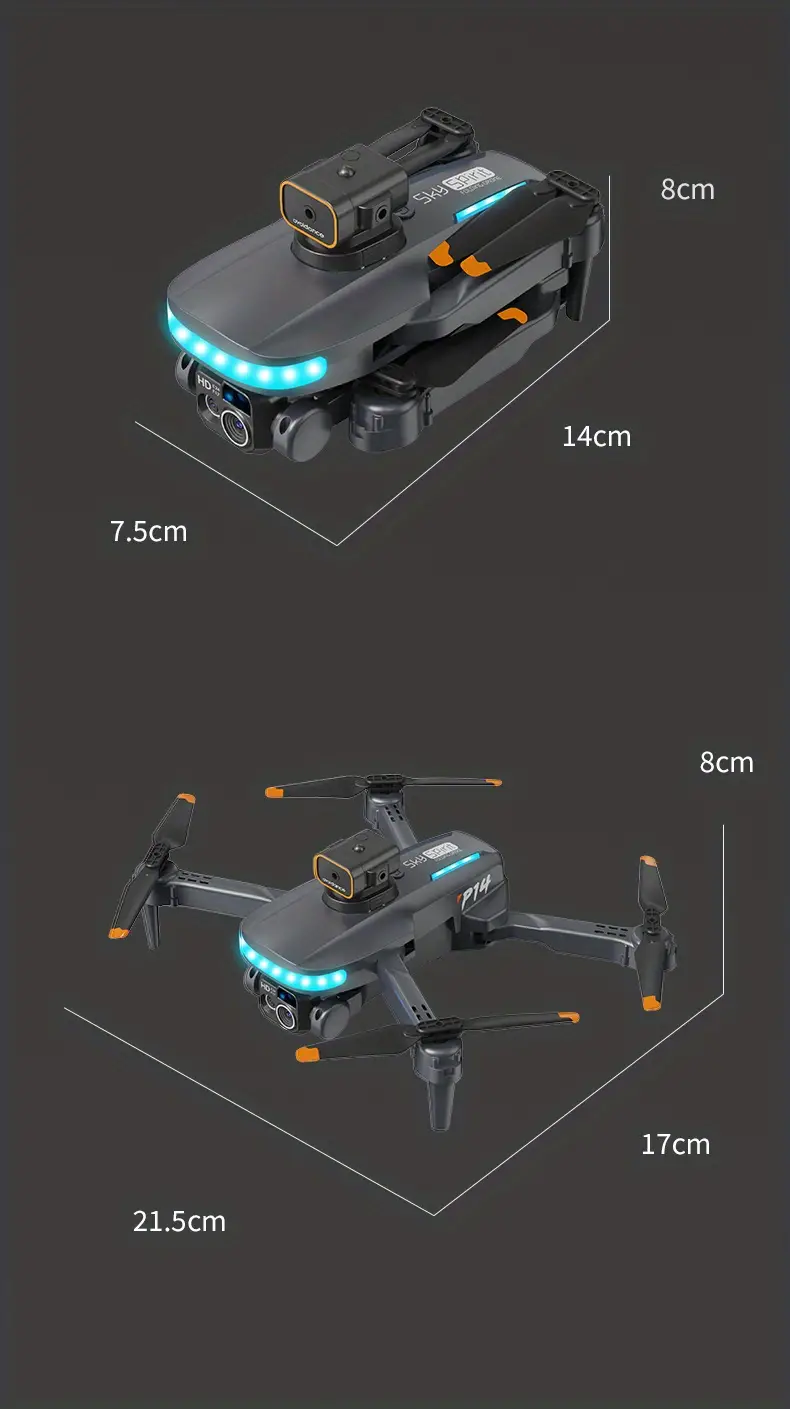 drone with four cameras optical flow positioning steady altitude hovering headless mode trajectory fight real time image transmission one key take off landing christmas gifts for adults details 15