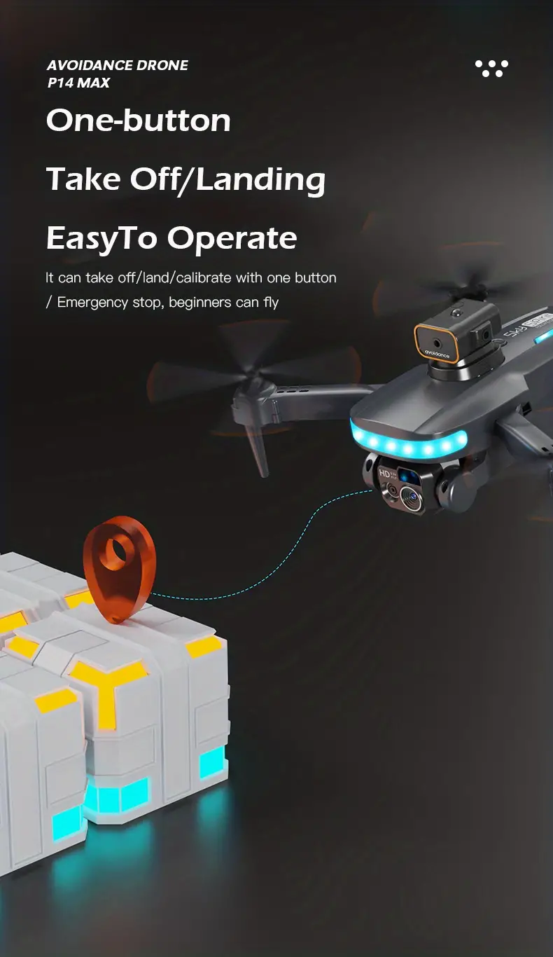 drone with four cameras optical flow positioning steady altitude hovering headless mode trajectory fight real time image transmission one key take off landing christmas gifts for adults details 7