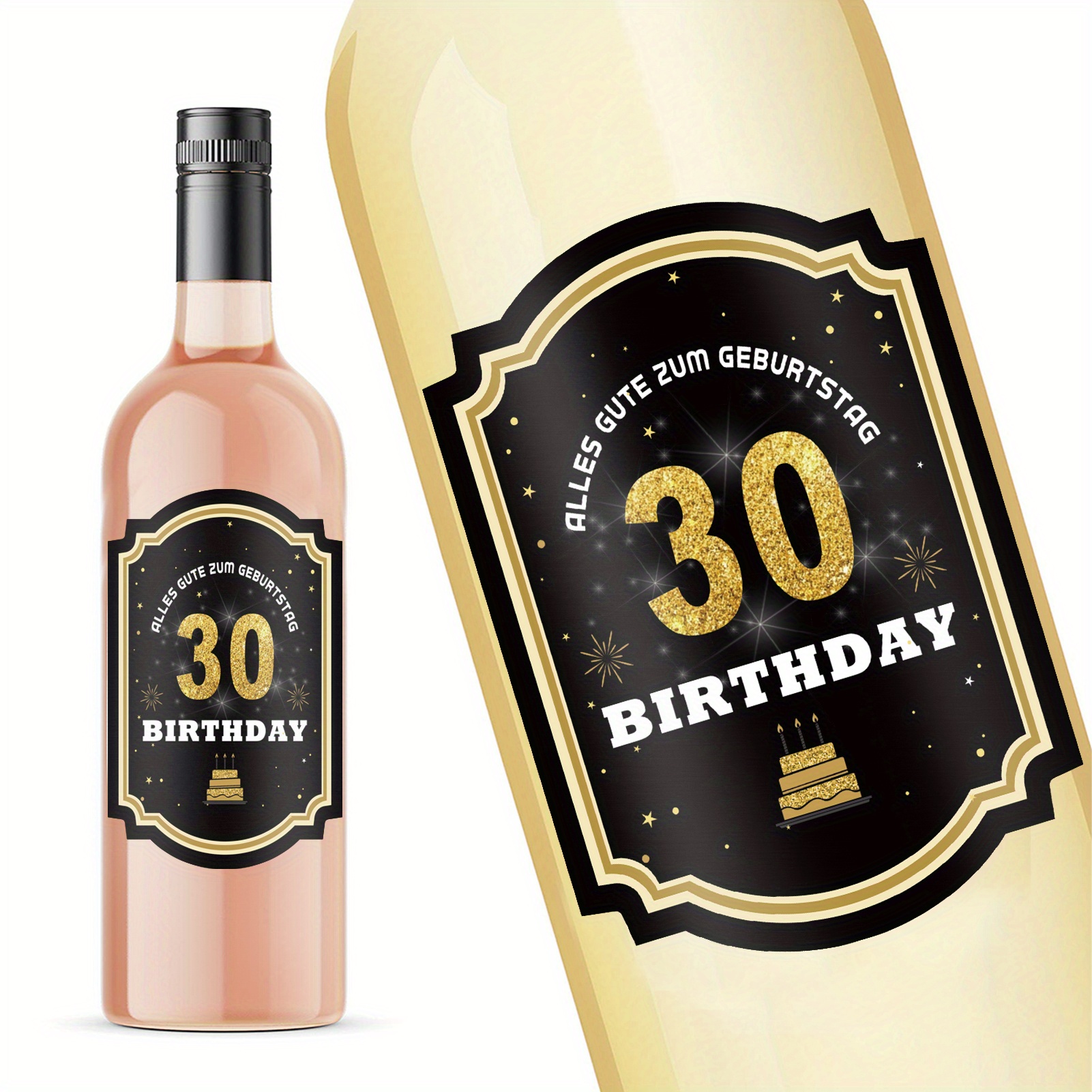 30 Geburtstag Geschenk, Personalisiertes Flaschenetikett Wein Flaschen  Etikett - Wein Flaschen Etikett, Weinlabel Happy Birthday, Online Shop