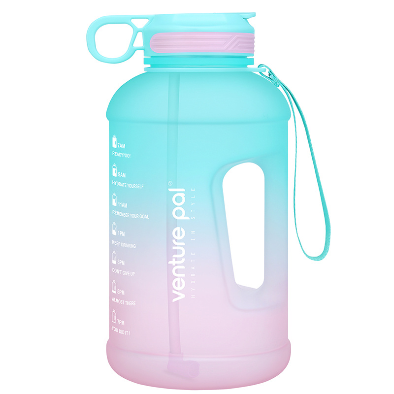 Trendy Gradient Color Water Bottle, Large Capacity Sports And Fitness  Portable Straw Cup, Leakproof Drinking Bottle With Wide Mouth - Temu