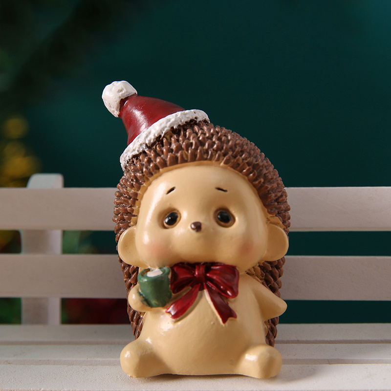 MyBeauty Miniature Ornaments Eco-friendly UV Resistant Resin Mini Christmas  Animal Figure Doll for Home