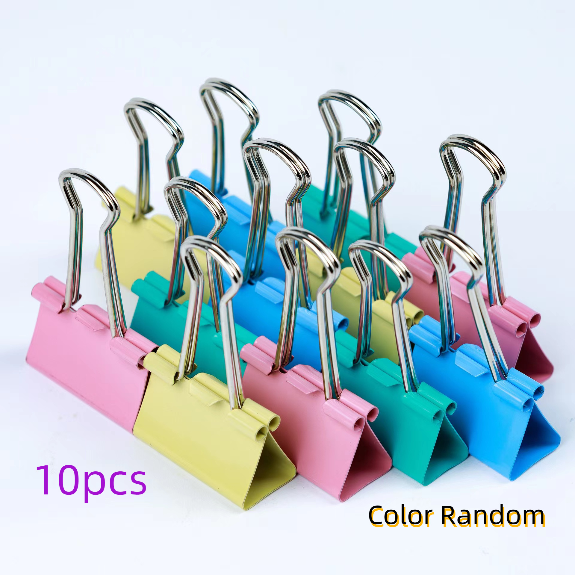 10pcs Mini Binder Clips in Assorted Colors Small Metal Paper Clamps for  Office and Crafts, Sizes