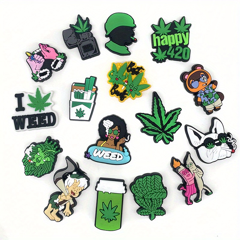 Weed plant croc discount charm