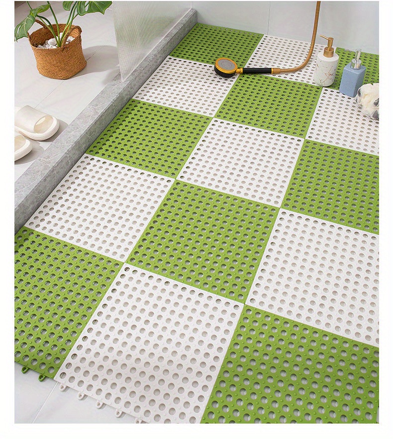 New Bathroom Anti Skid Floor Mat Solid Color Bathroom Splicing