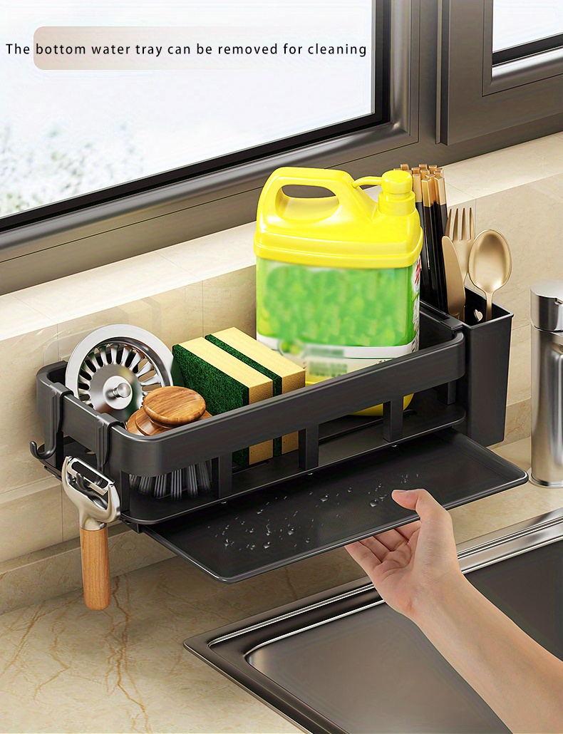 Kitchen Sink Caddy, Sink Sponge Holder, Dish Brush and Scrubber Organi –  KeFanta