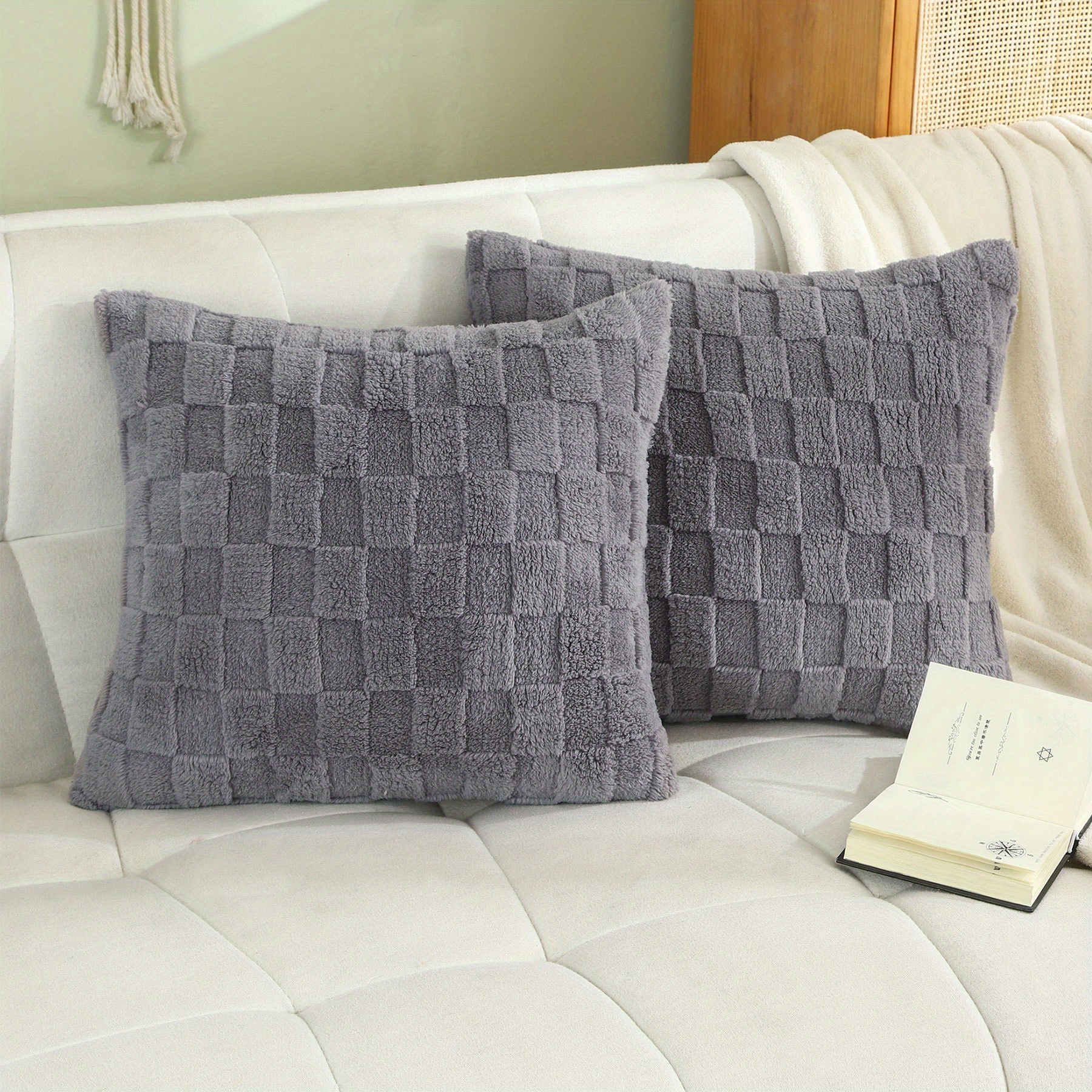 Large Cozy Soft Throw Pillow Covers Pillowcases For - Temu