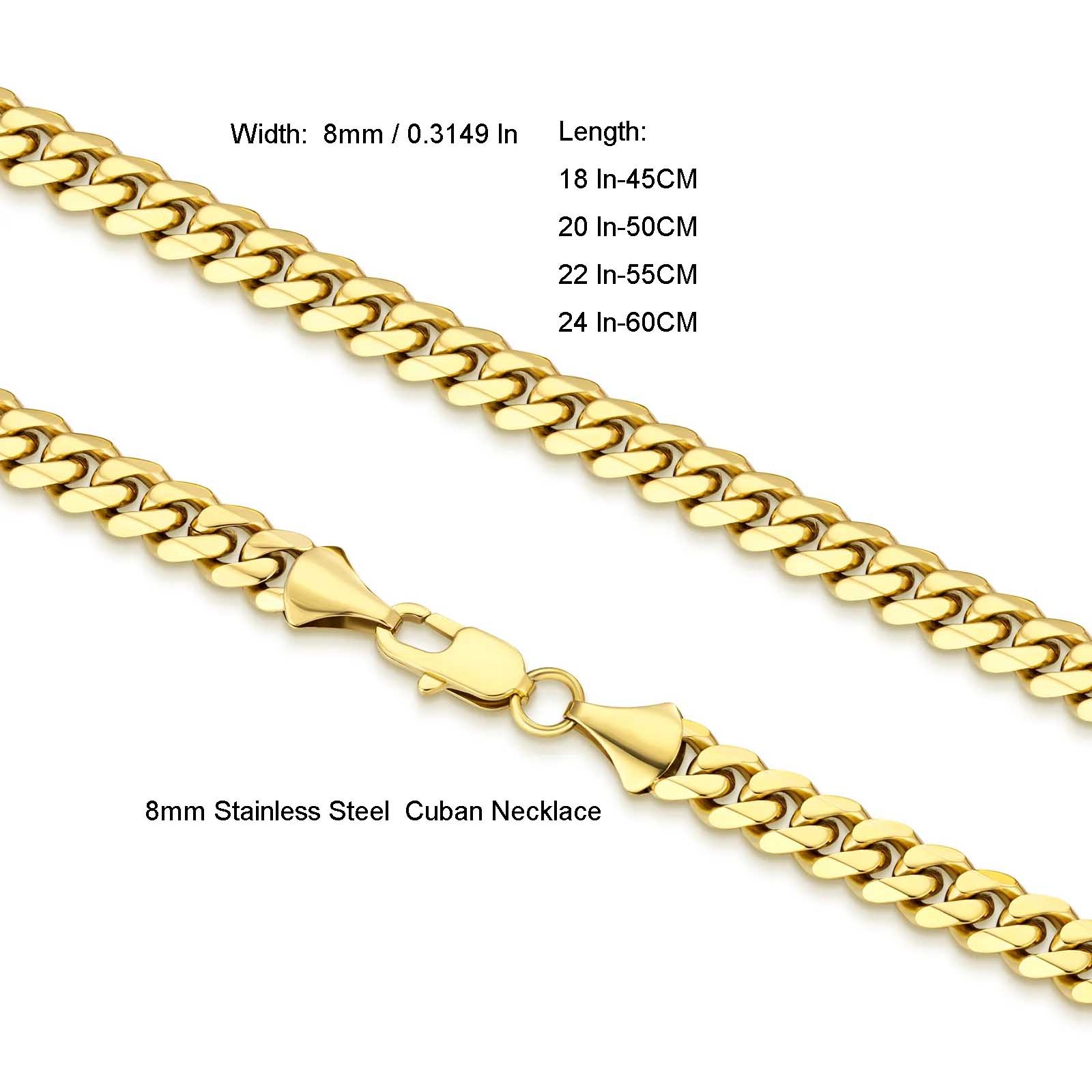 0299 1pc 8mm stainless steel 6 sided   diamond cut miami cuban chain   details 1