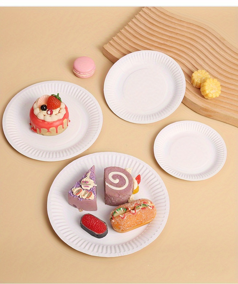 White Disposable Paper Plate party Paper Plates wedding - Temu