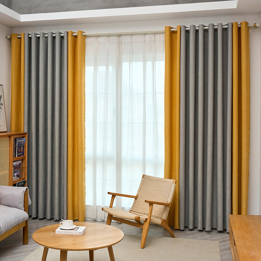 Cortinas para sala amarilla y gris elegantes modernas decoracion de casa  cuarto