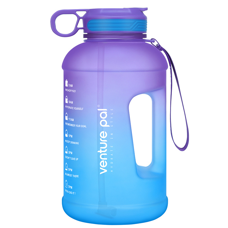 Trendy Gradient Color Water Bottle, Large Capacity Sports And Fitness  Portable Straw Cup, Leakproof Drinking Bottle With Wide Mouth - Temu