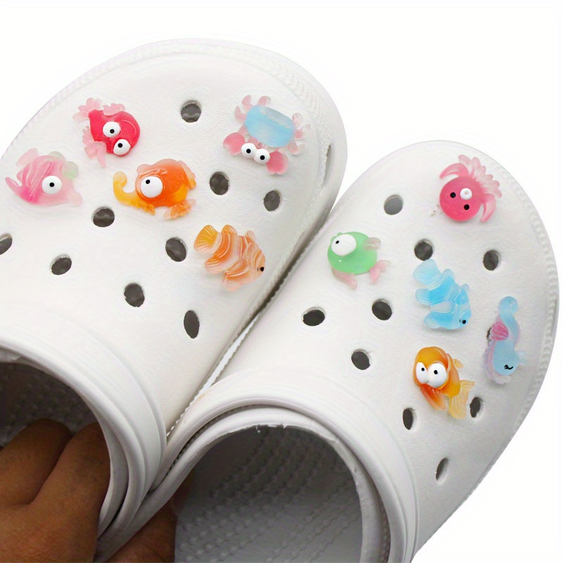 Kawaii Ocean Style Shoe Charms Crab Starfish Shark Buckle Decor Funny Clog  Shoe Accessories Croc Pins Decoration Adult Kids Gift