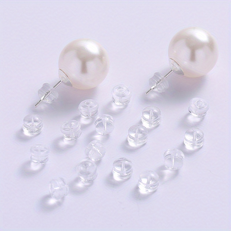  Silicone Earring Backs, Clear Earring Backings