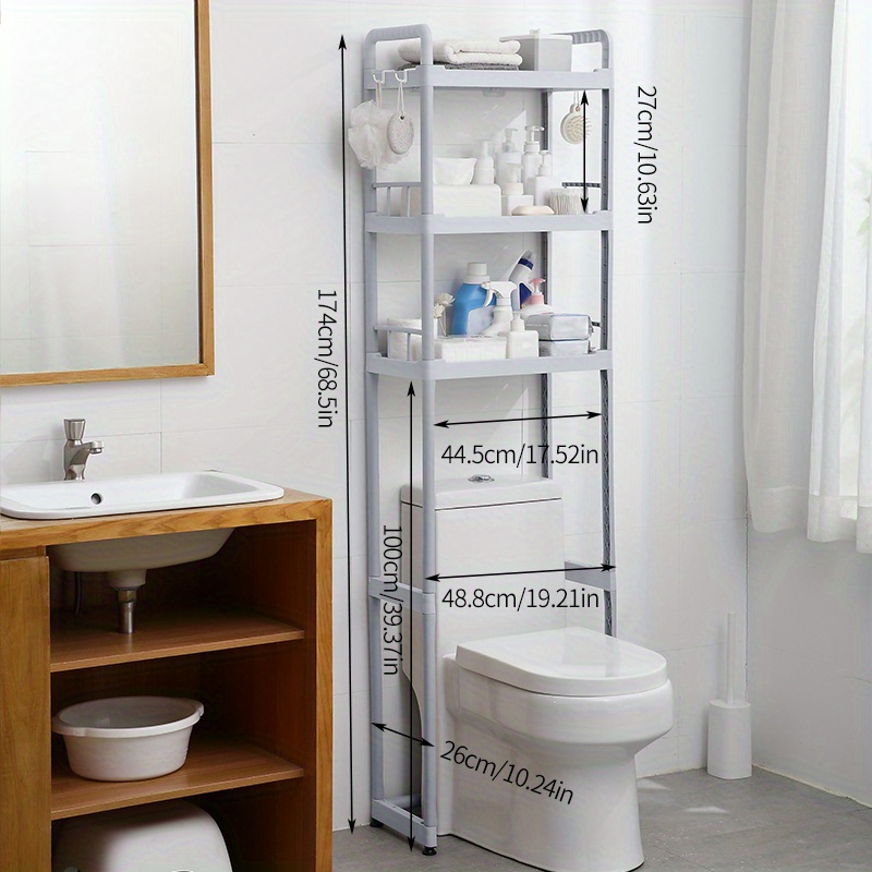 Bathroom Storage Shelf Over Toilet 3 Tiers Bathroom Wall - Temu
