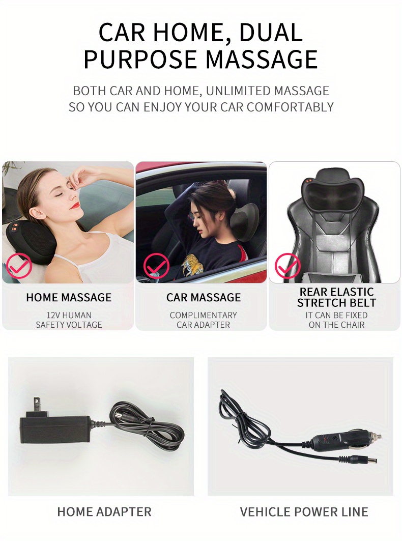 Car home dual outlet use neck massager