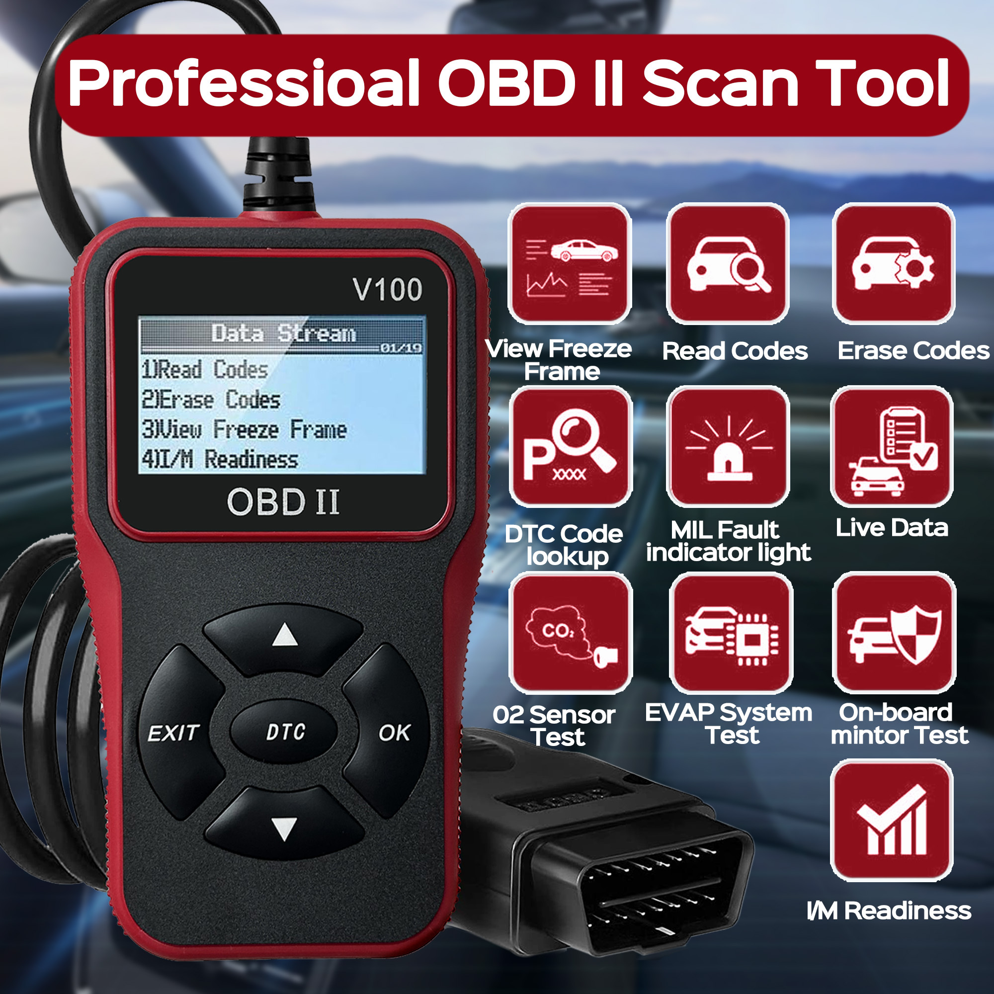 Lector de código de escáner OBD2 para coche M301, lector de código de error  de motor, herramienta de escaneo de diagnóstico CAN para todos los coches  con protocolo OBD II desde 1996
