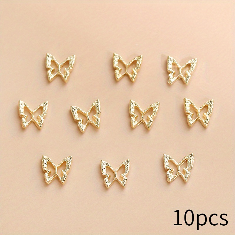 10pcs Of 3d Alloy Nail Jewelry In A Easy And Versatile Style, Suitable For Women And