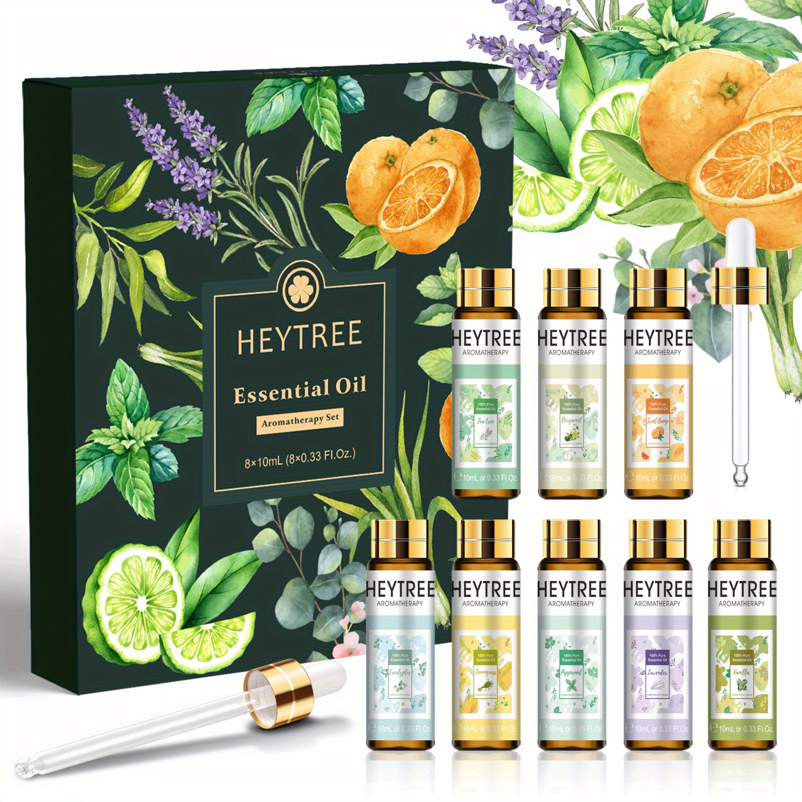 Heytree Essential Oils Gift Set Pure Natural Aromatherapy - Temu